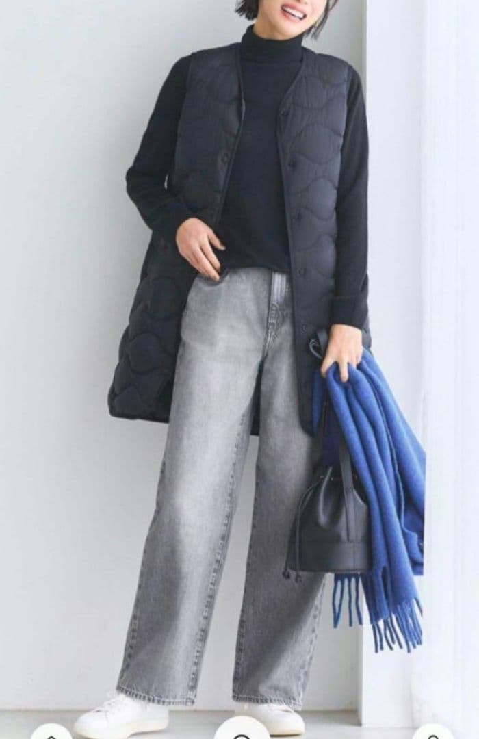 ユニクロ　ウルトラライトダウンロングベスト　XL　ブラック