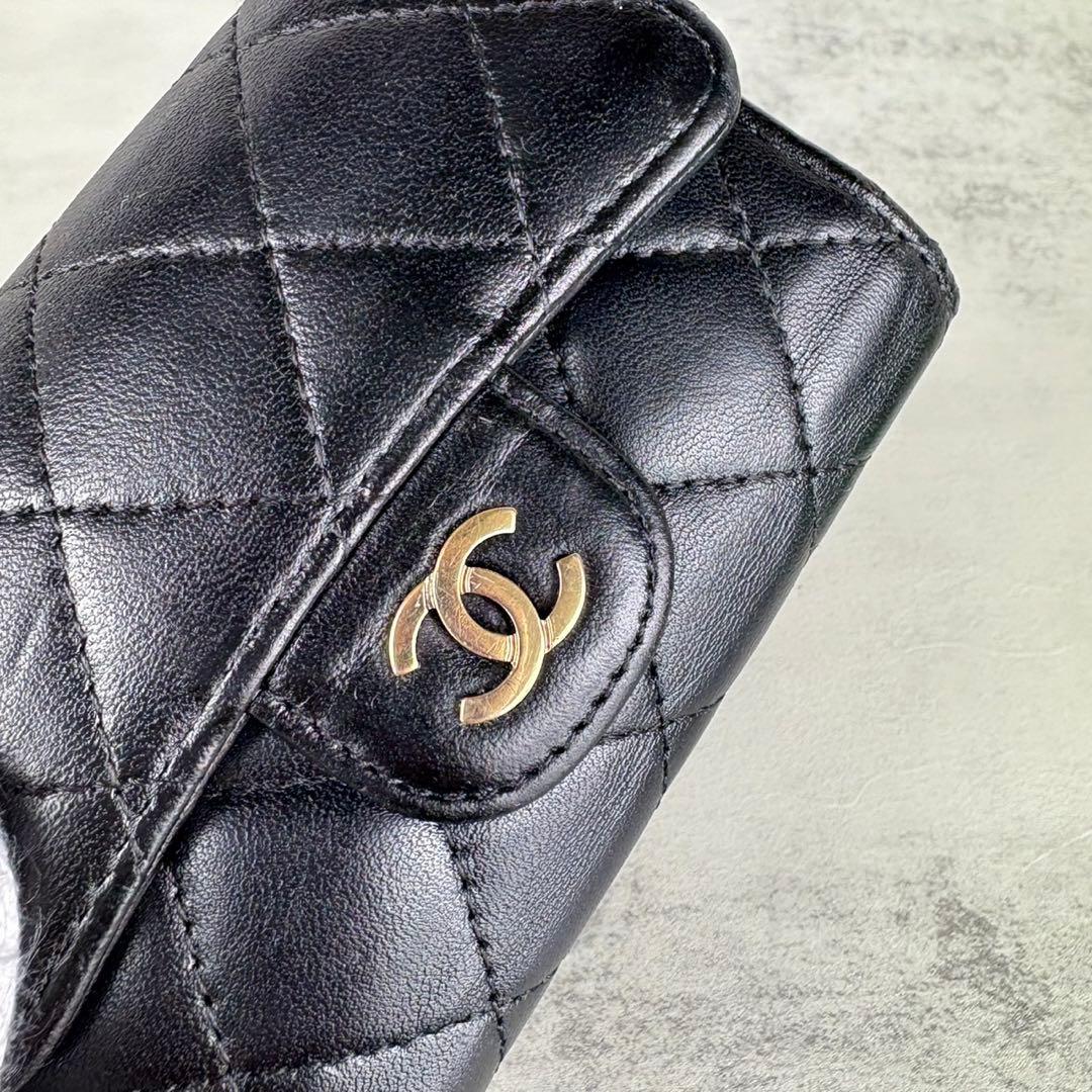 CHANEL キーリング　キーケース　マトラッセ　ラムスキン　カードケース