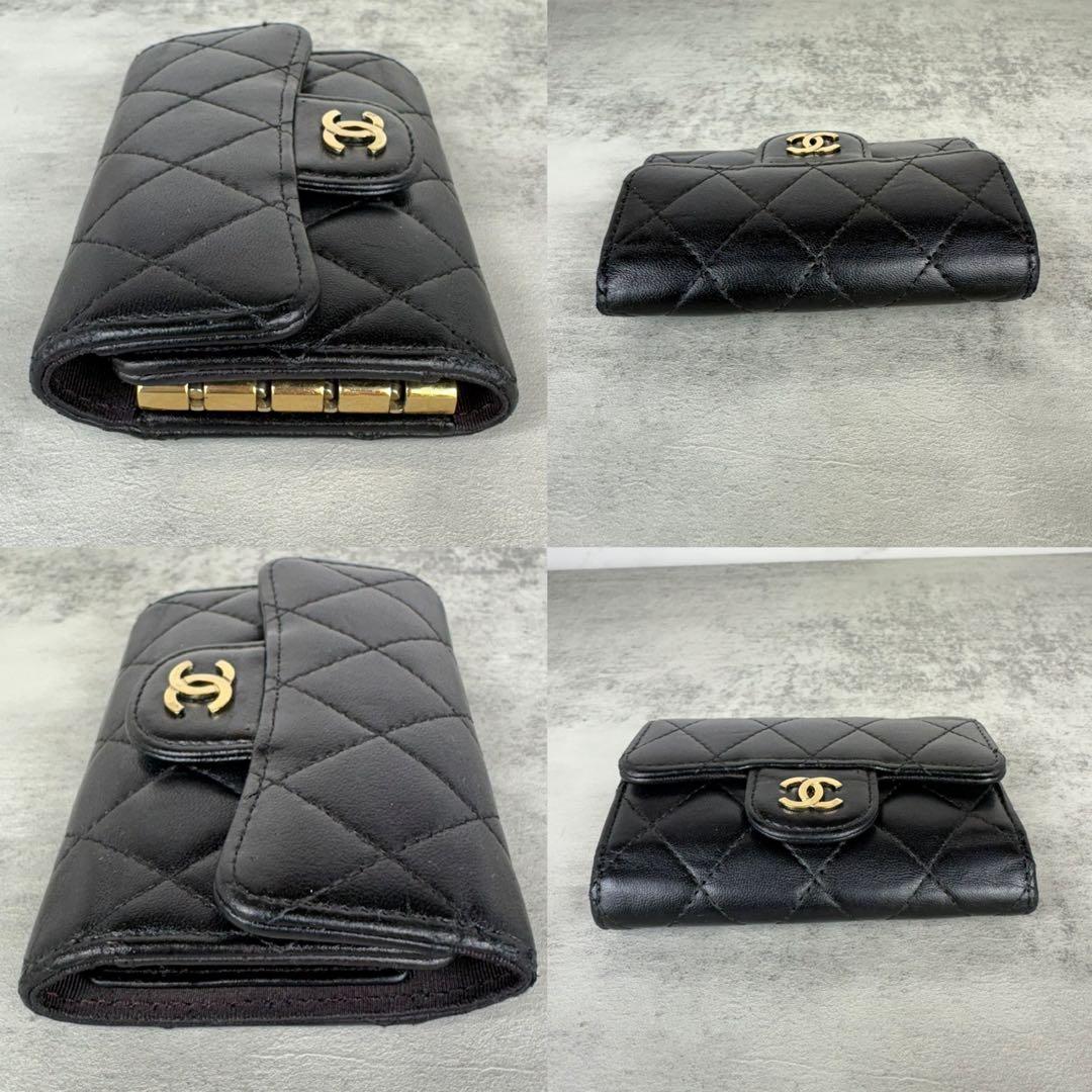 CHANEL キーリング　キーケース　マトラッセ　ラムスキン　カードケース