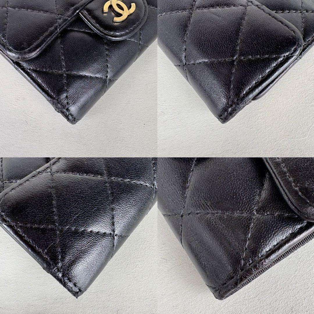 CHANEL キーリング　キーケース　マトラッセ　ラムスキン　カードケース