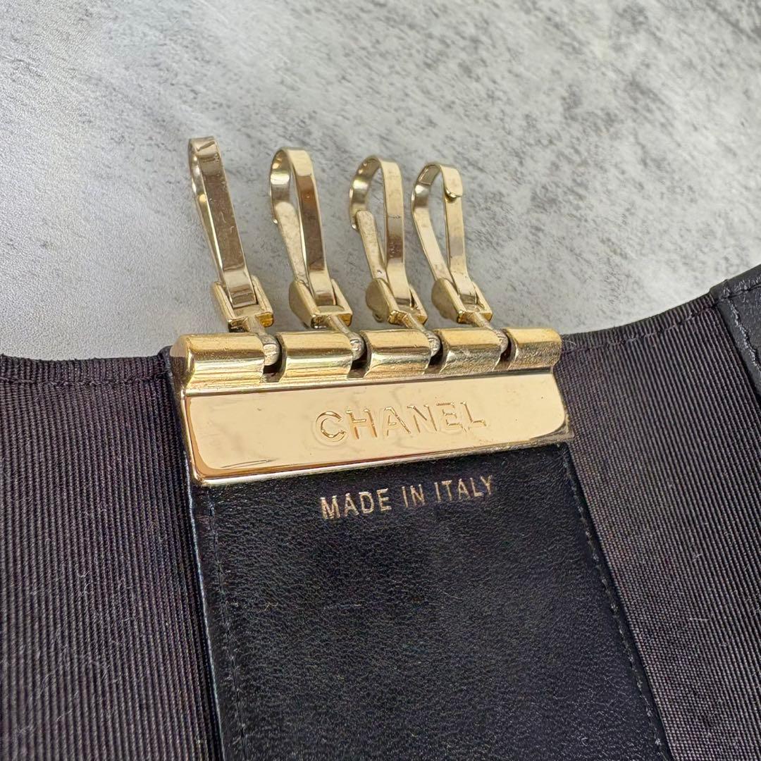 CHANEL キーリング　キーケース　マトラッセ　ラムスキン　カードケース