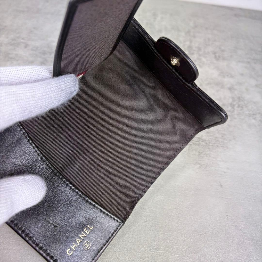 CHANEL キーリング　キーケース　マトラッセ　ラムスキン　カードケース