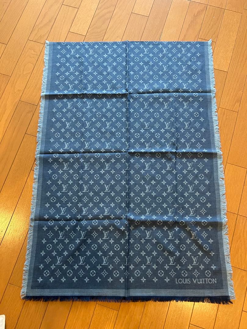 LOUIS VUITTON ストール・モノグラム エッセンシャル ブルー