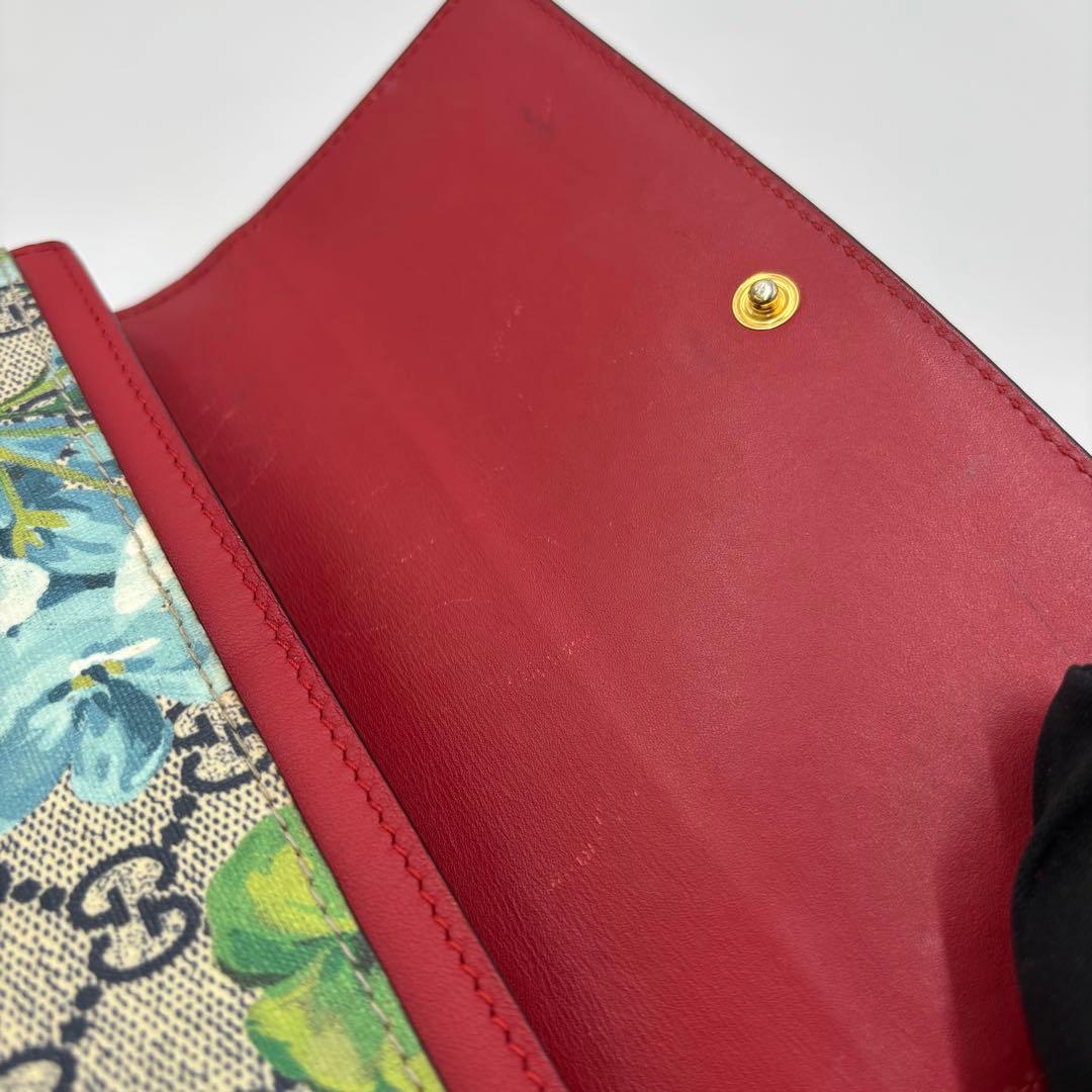GUCCI グッチ GGブルームス スプリーム レザー 長財布 PVC 花柄