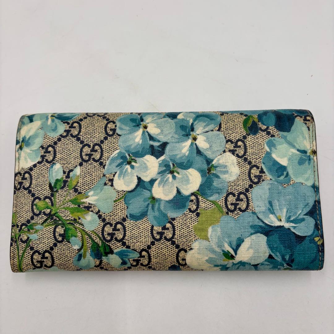 GUCCI グッチ GGブルームス スプリーム レザー 長財布 PVC 花柄