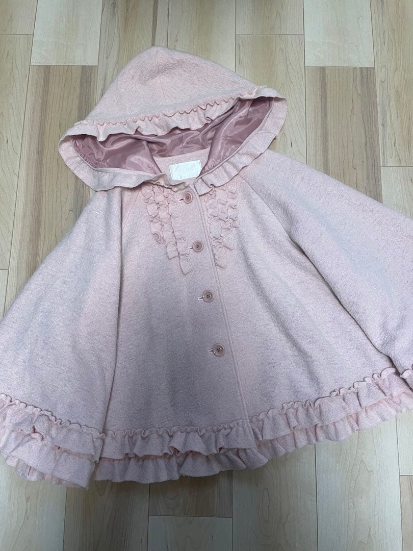 ピンクハウス　フリル付き　ピンク　ケープ　コート