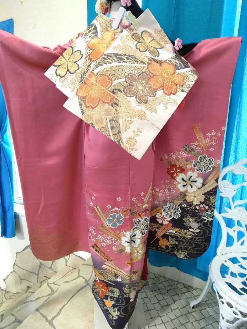 振袖フルセット、正絹振袖、成人式、重ね衿、帯揚げ帯締め、西陣袋帯、長襦袢