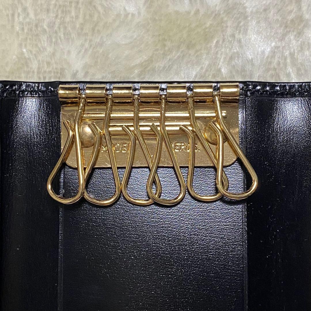 未使用保管品✨グッチ6連キーケース　黒ブラック　レザー　ゴールド金具　イタリア製