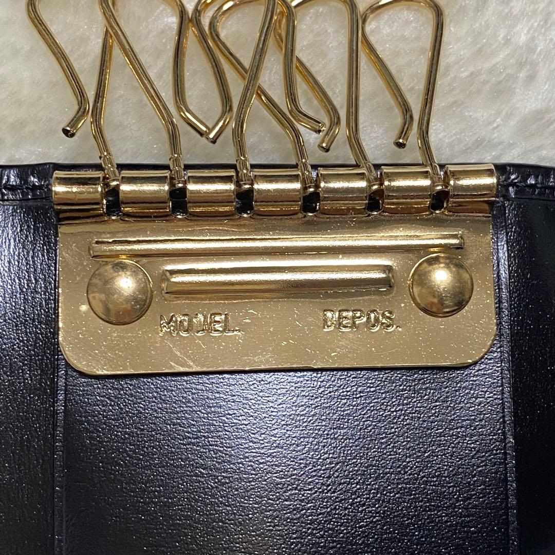 未使用保管品✨グッチ6連キーケース　黒ブラック　レザー　ゴールド金具　イタリア製