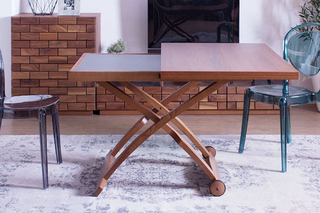 ★大豆★カリガリス コヌビア マスコッティ 伸長・昇降式テーブル