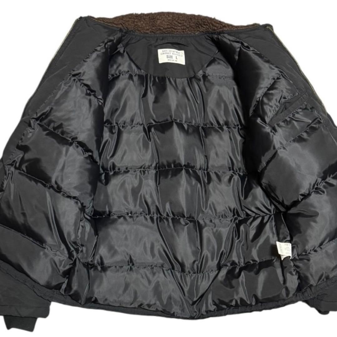 HOUSTON ダウン N-1 デッキジャケット 60/40クロス L ブラック