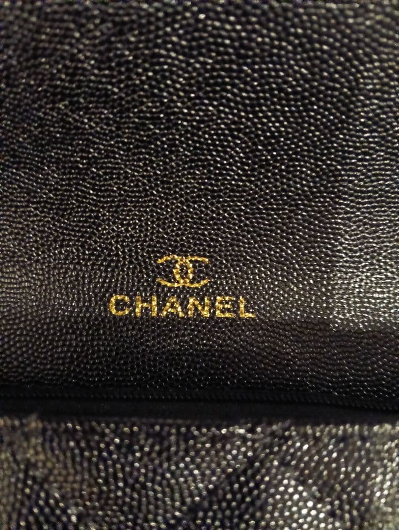 CHANEL ブラック キルティング 　 チェーンウォレット