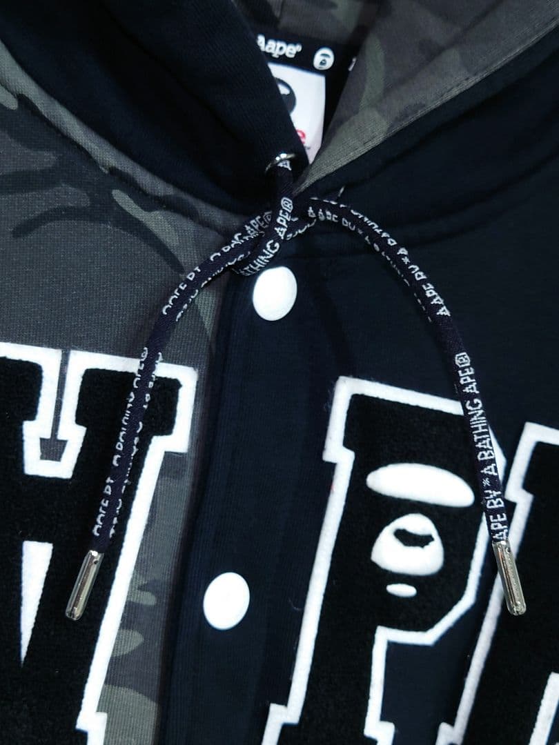 A BATHING APE フード付き スタジャン ブルゾン ジャンパー 迷彩