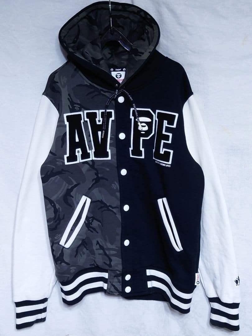 A BATHING APE フード付き スタジャン ブルゾン ジャンパー 迷彩
