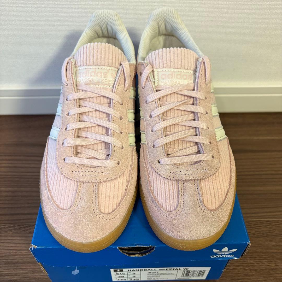 【美品】アディダス ハンドボール スペツィアル W 23.5 ピンクコーデュロイ