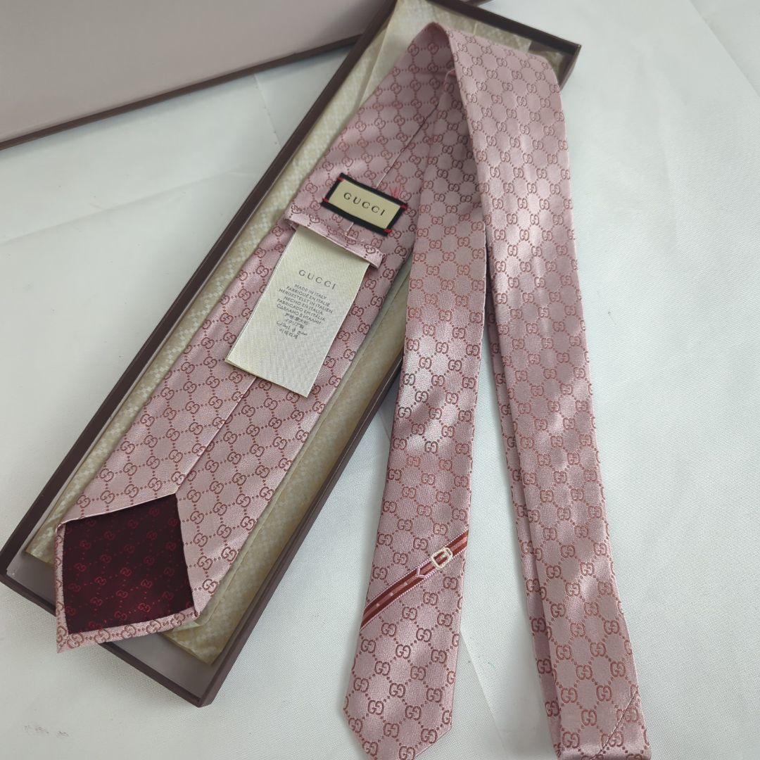 【美品】GUCCI グッチ GG柄 総柄 ロゴ ネクタイ