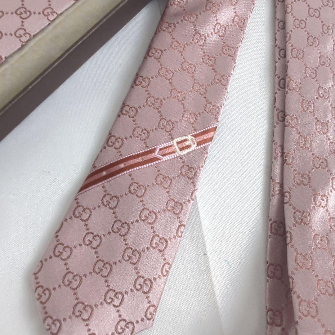 【美品】GUCCI グッチ GG柄 総柄 ロゴ ネクタイ
