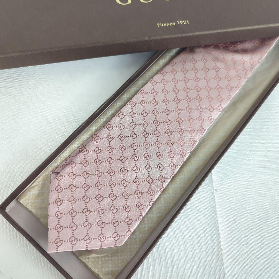 【美品】GUCCI グッチ GG柄 総柄 ロゴ ネクタイ