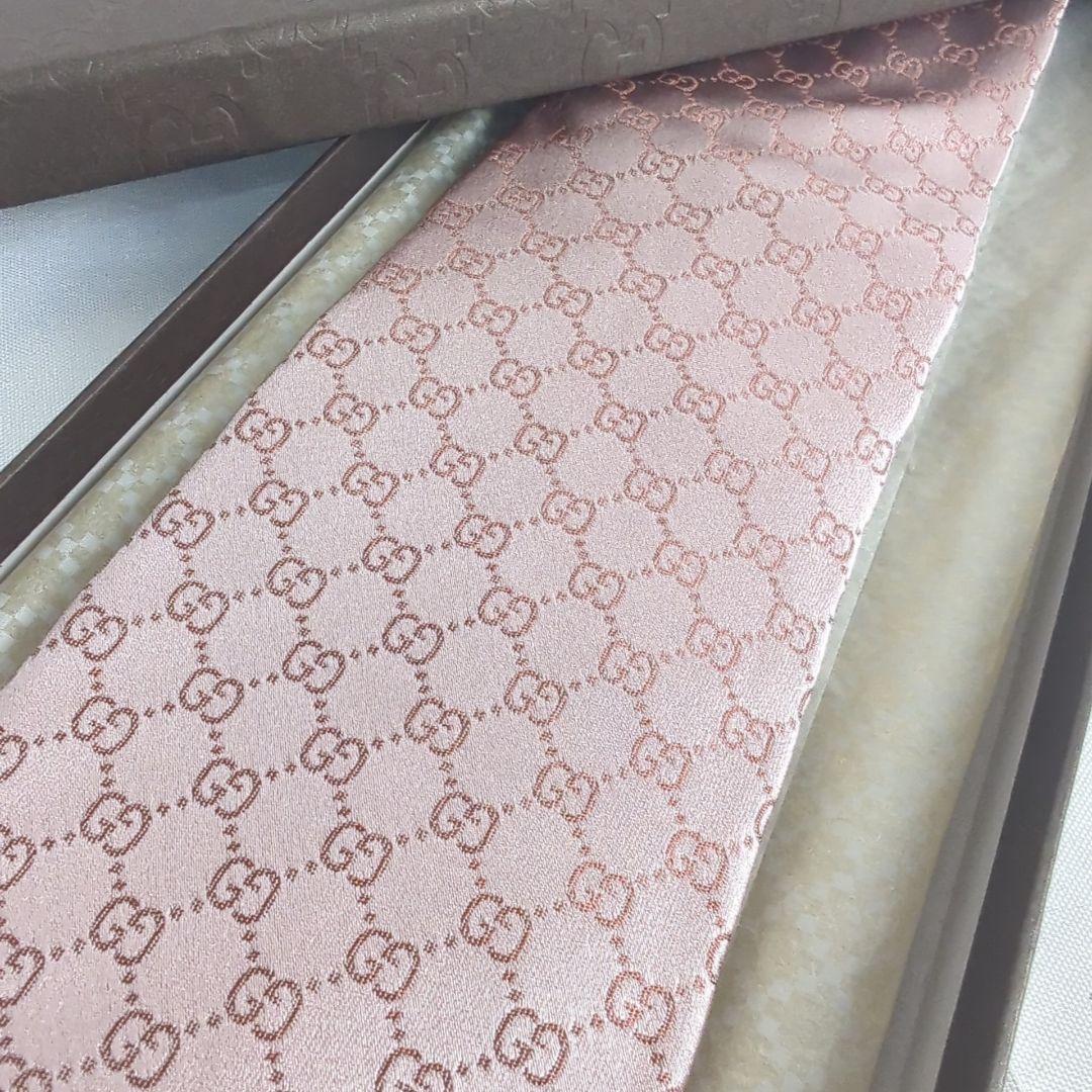 【美品】GUCCI グッチ GG柄 総柄 ロゴ ネクタイ