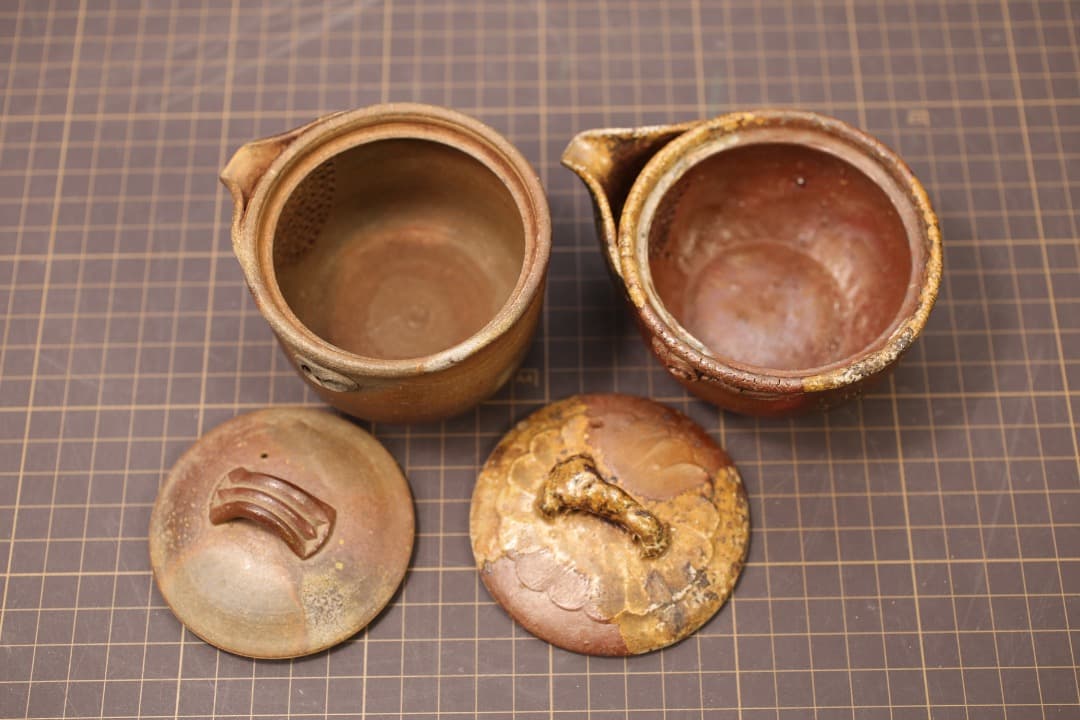 【即購入可】備前焼／宝瓶／２点まとめて／急須／煎茶／茶道／古玩／骨董／古美術