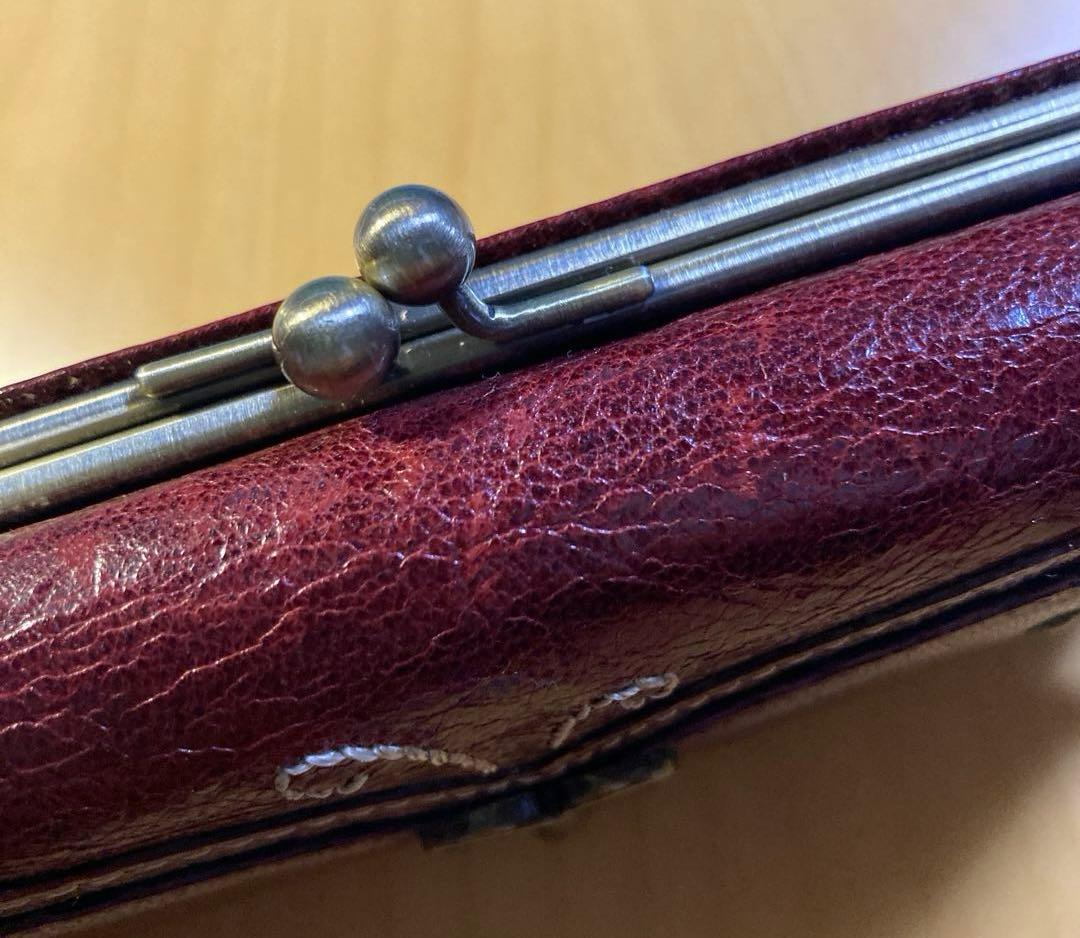 ANNA SUI⭐️蝶デザインがま口長財布 ワインレッド