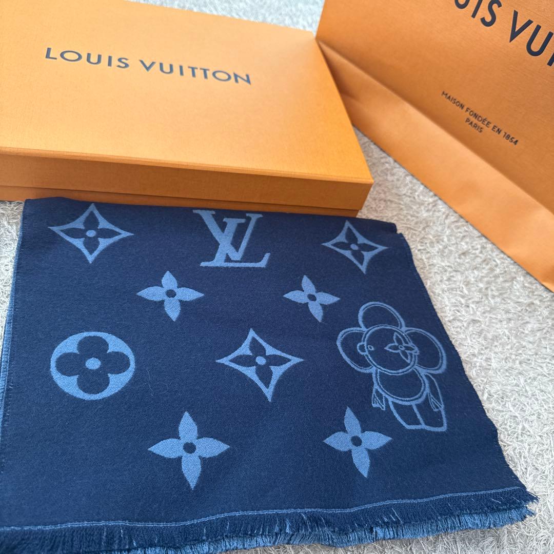 LOUIS VUITTON ウール マフラー モノグラム