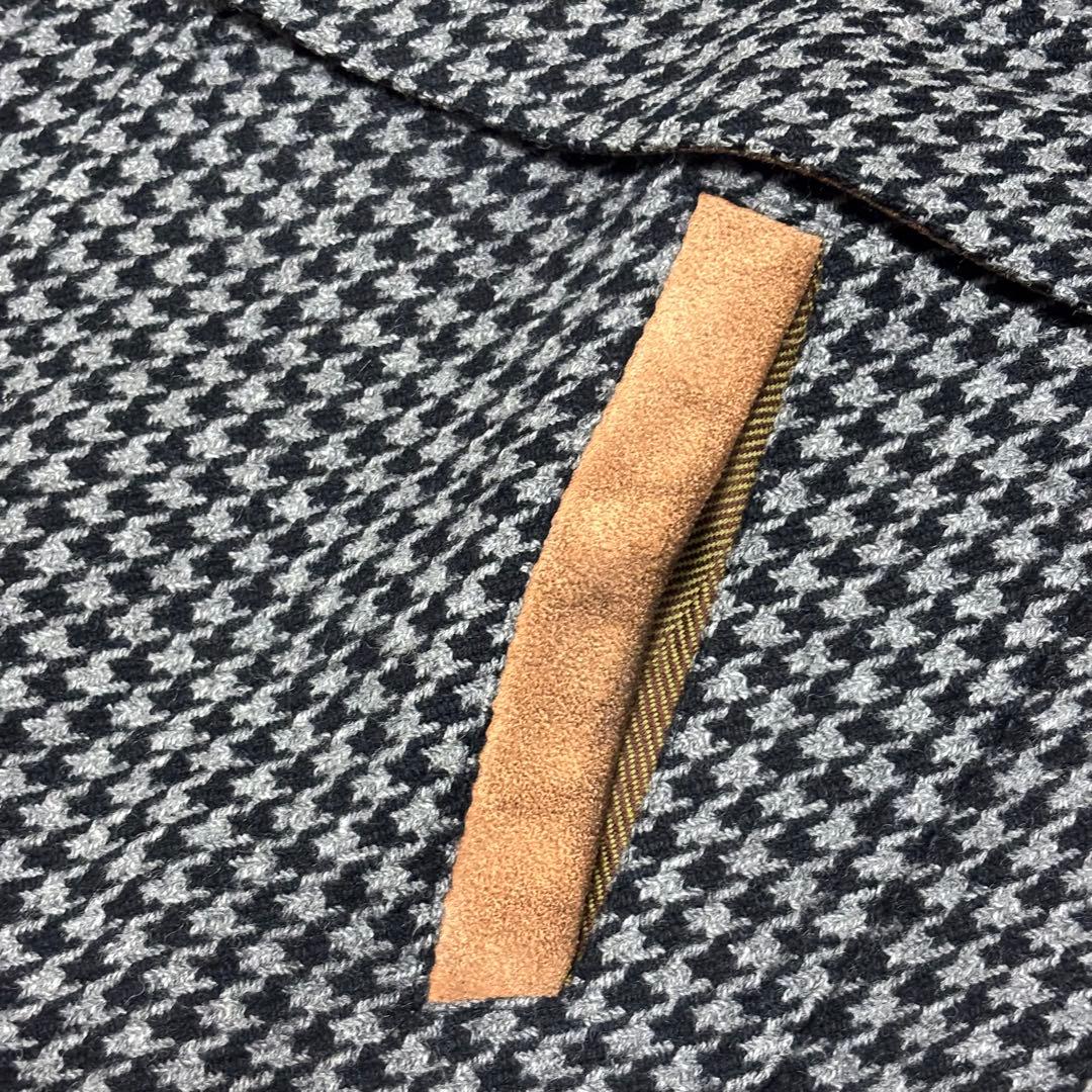 エトロ 千鳥柄 ジップアップジャケット ウール スエード