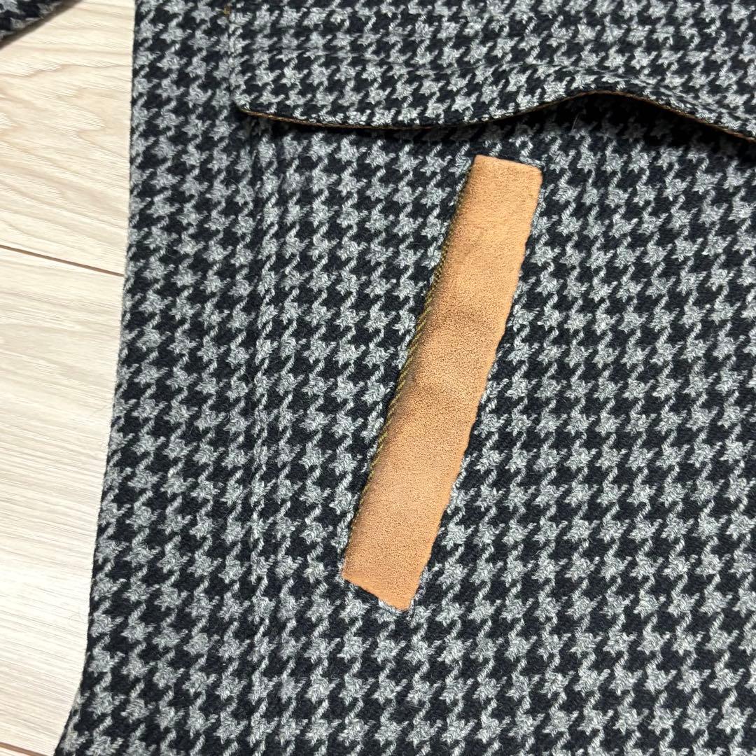 エトロ 千鳥柄 ジップアップジャケット ウール スエード