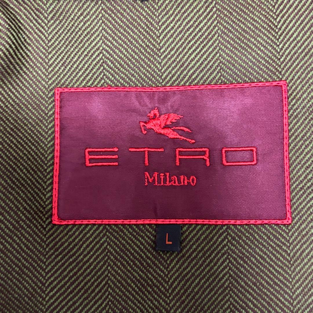 エトロ 千鳥柄 ジップアップジャケット ウール スエード