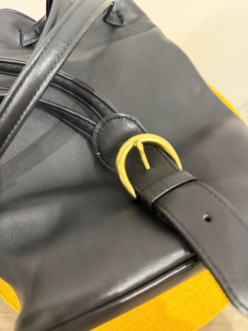 【美品】オールドコーチ COACH ブラックレザー 巾着型ショルダーバッグ