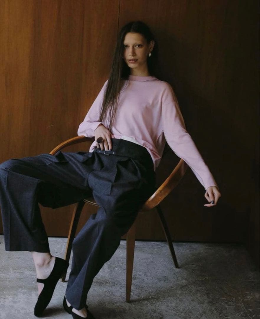 【タグ付新品未使用】lohen BY COLOR SEAM KNITピンク