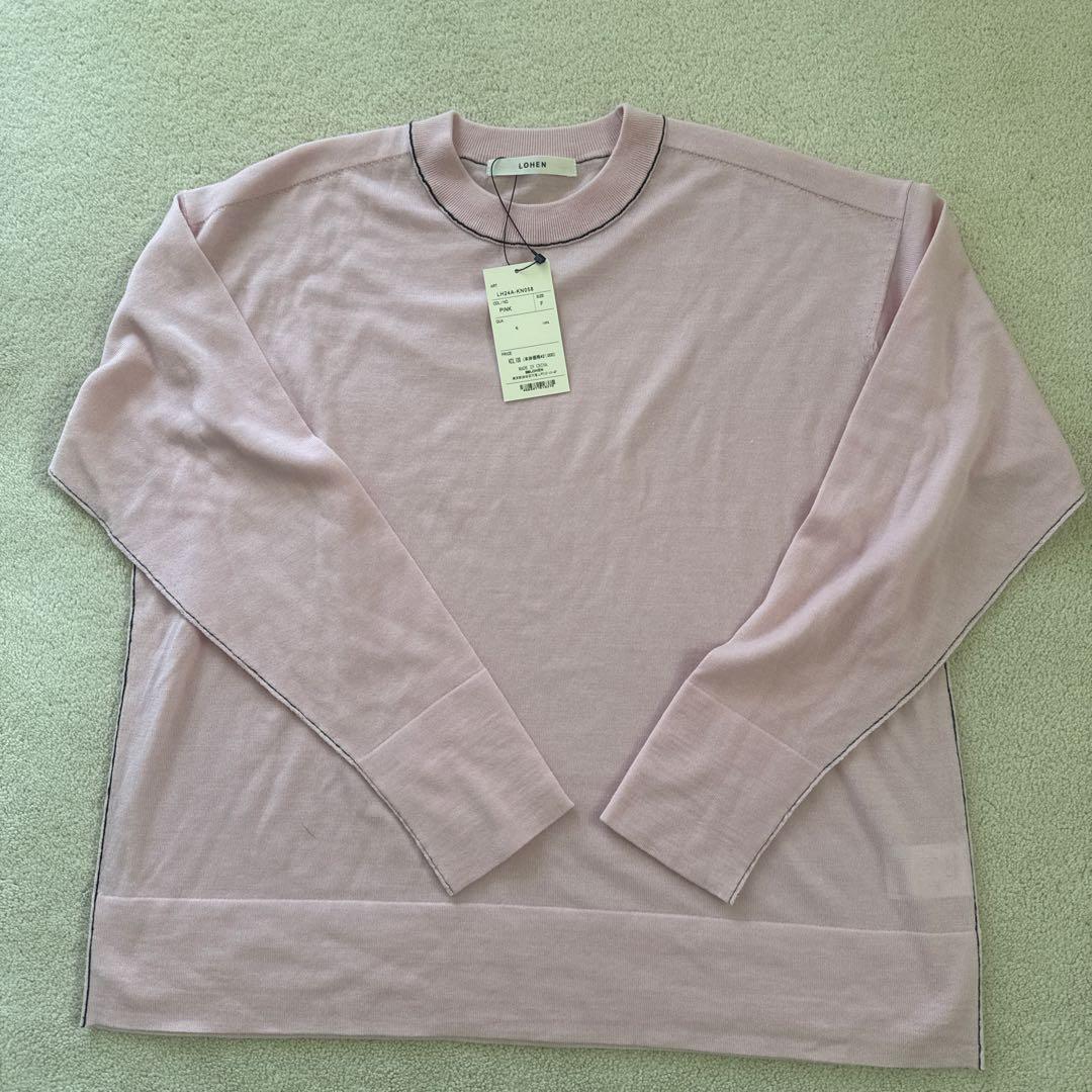 【タグ付新品未使用】lohen BY COLOR SEAM KNITピンク