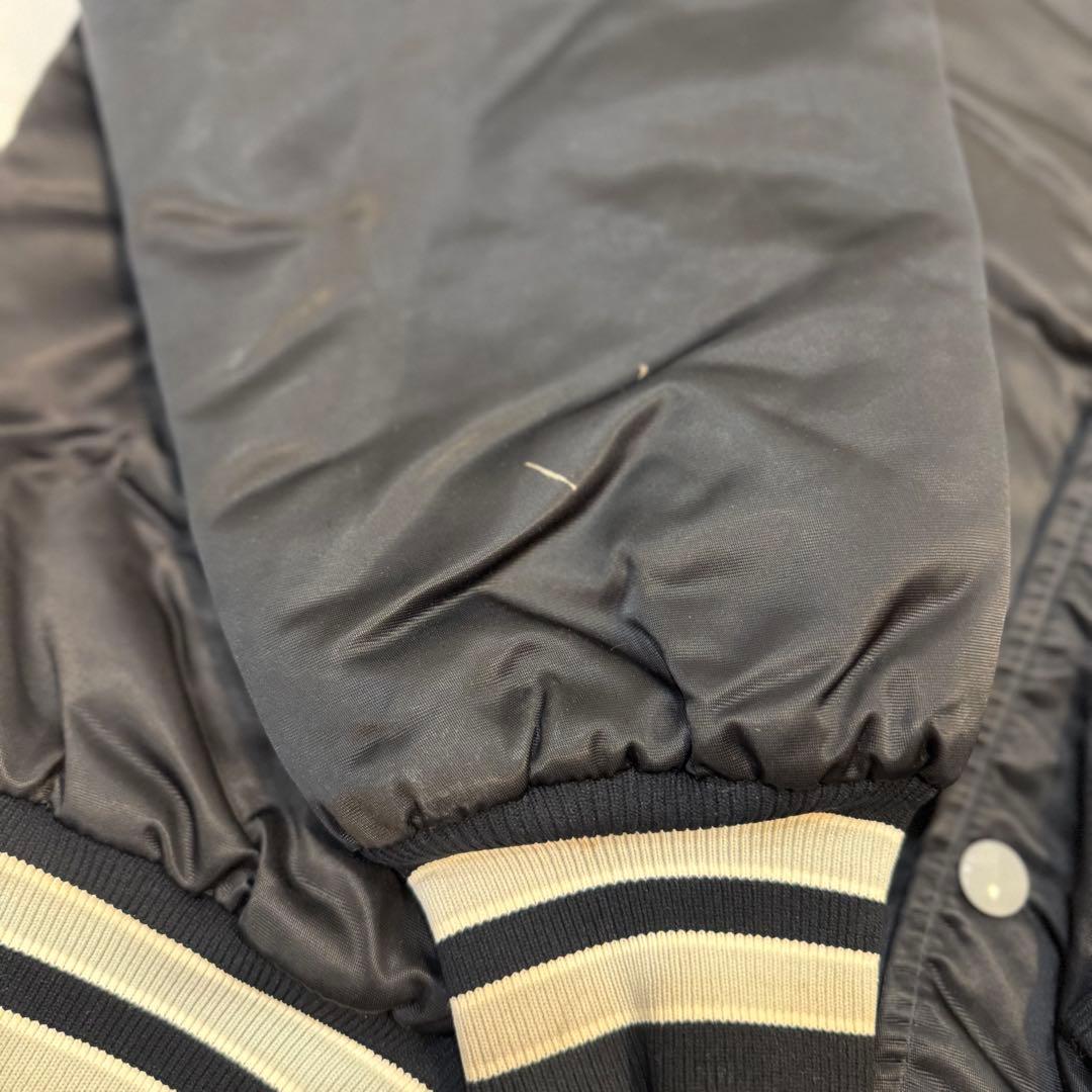 80's USA製 RAIDERS レイダース ナイロンスタジャン NFL黒 L