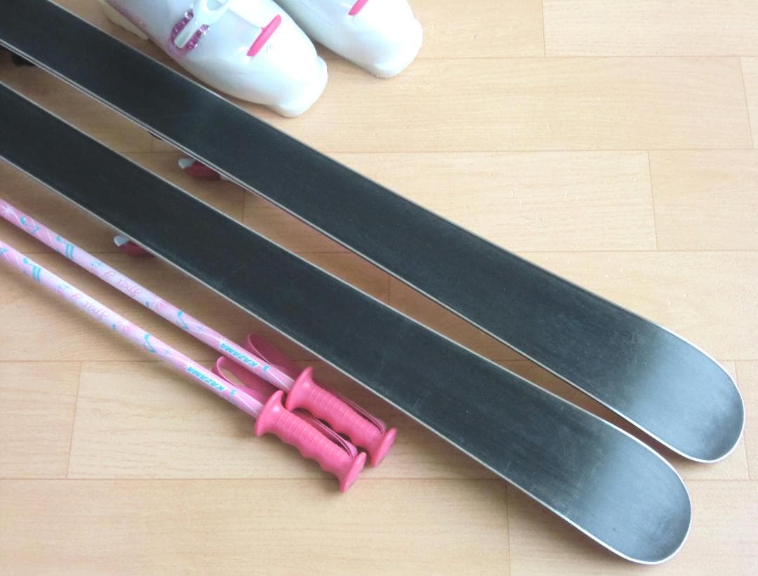 ■■送料無料■KAZAMA■子供用スキー4点セット■126/23■WAX済■■