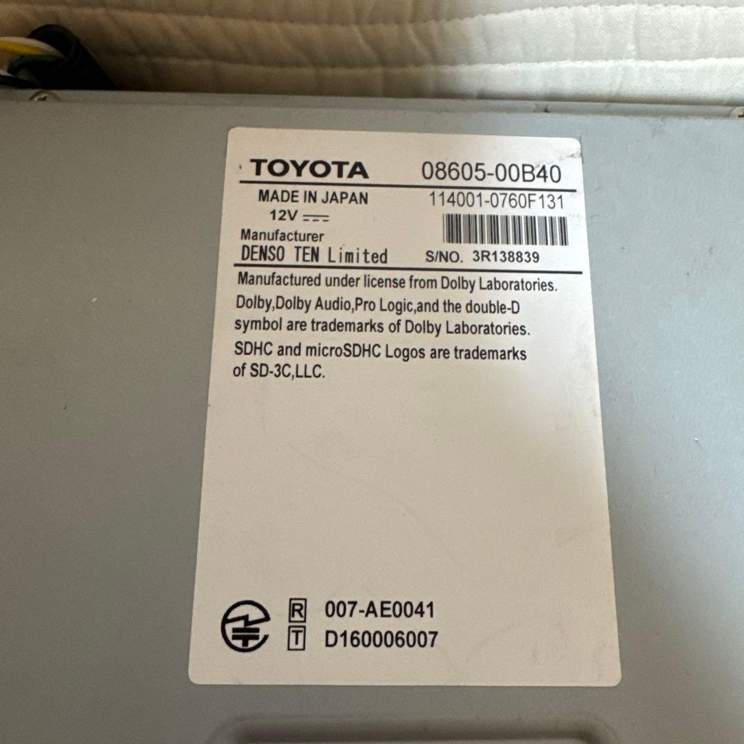 トヨタ 純正 SDナビ NSZT-Y68T フルセグ ナビロック解除済み