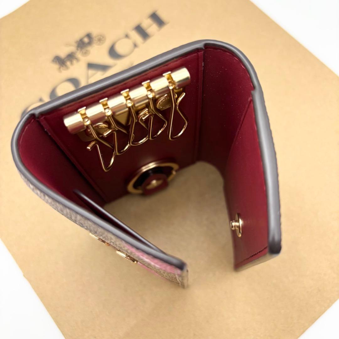 【COACH☆新品】☆ファイブ リング キー ケース☆シグネチャー キャンパス☆