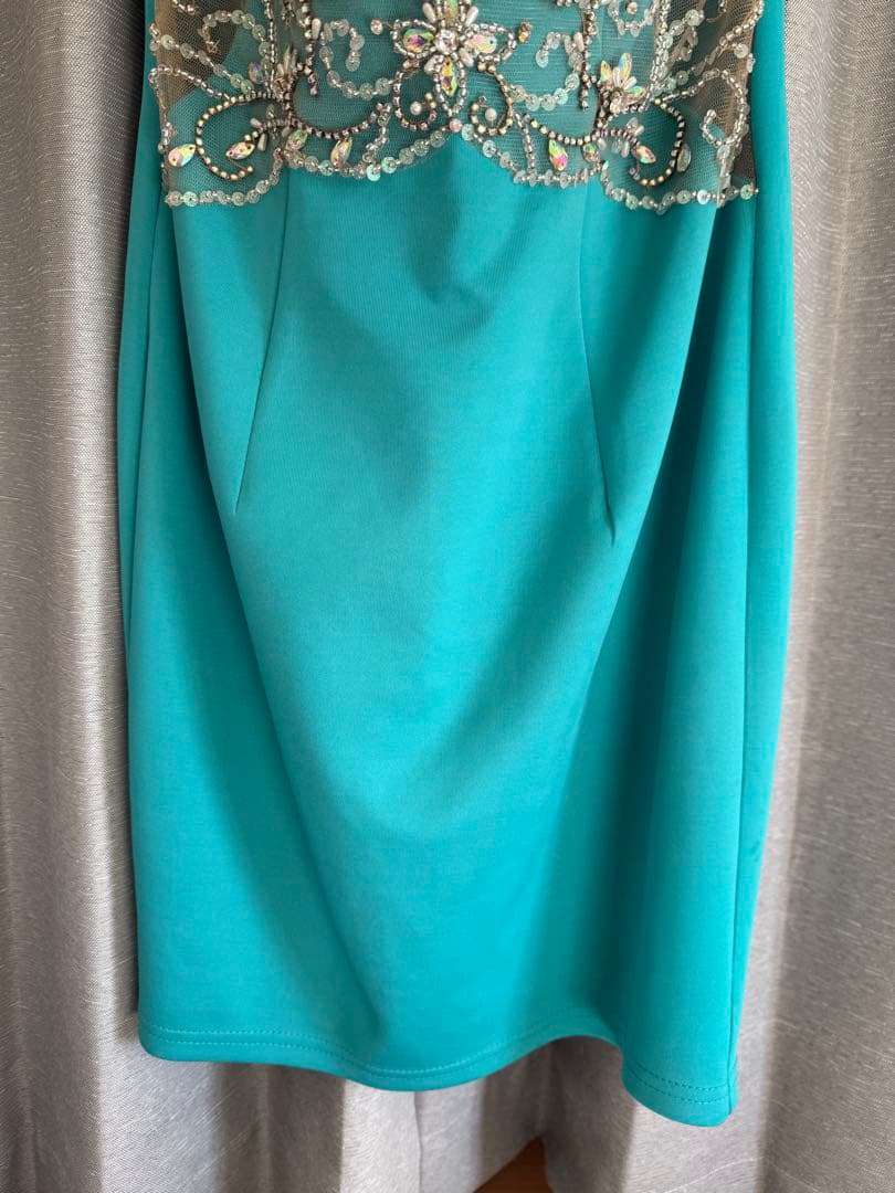 【Angel R 】キャバドレス ブルー ビジュー ミニドレス