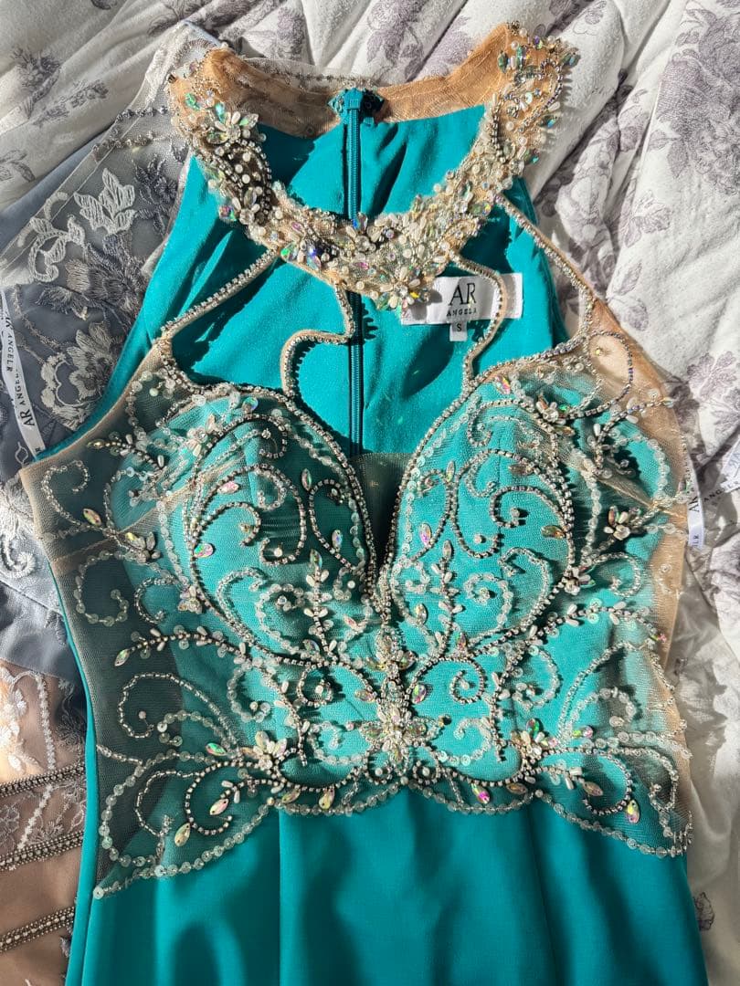 【Angel R 】キャバドレス ブルー ビジュー ミニドレス