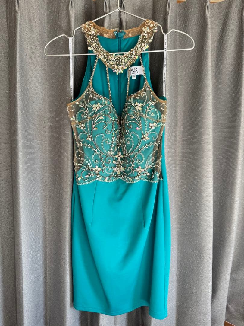 【Angel R 】キャバドレス ブルー ビジュー ミニドレス