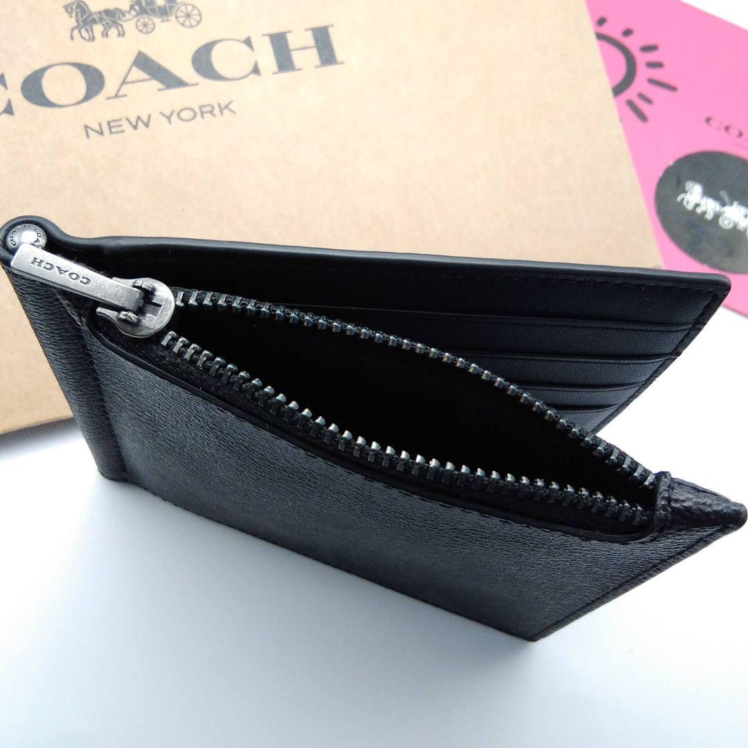 新品　COACH　マネークリップ　財布　メンズ　人気の小銭入れ付き