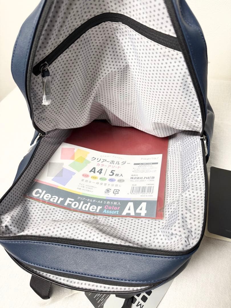 未使用品 モレスキン バックパック ビジネスリュック ブルー A4 レザー