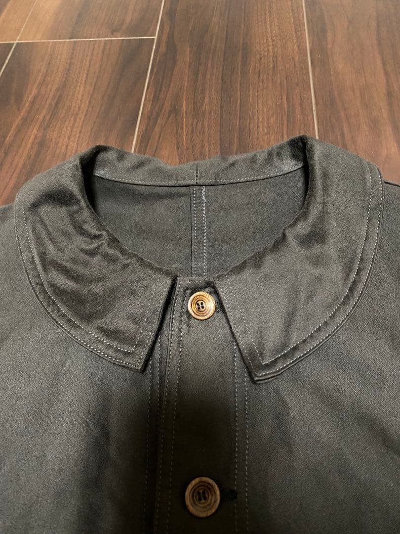 ブラックモールスキンフレンチワークジャケット