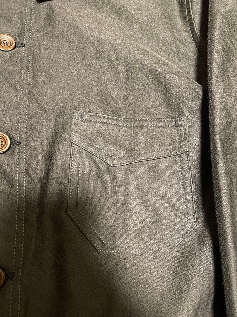 ブラックモールスキンフレンチワークジャケット