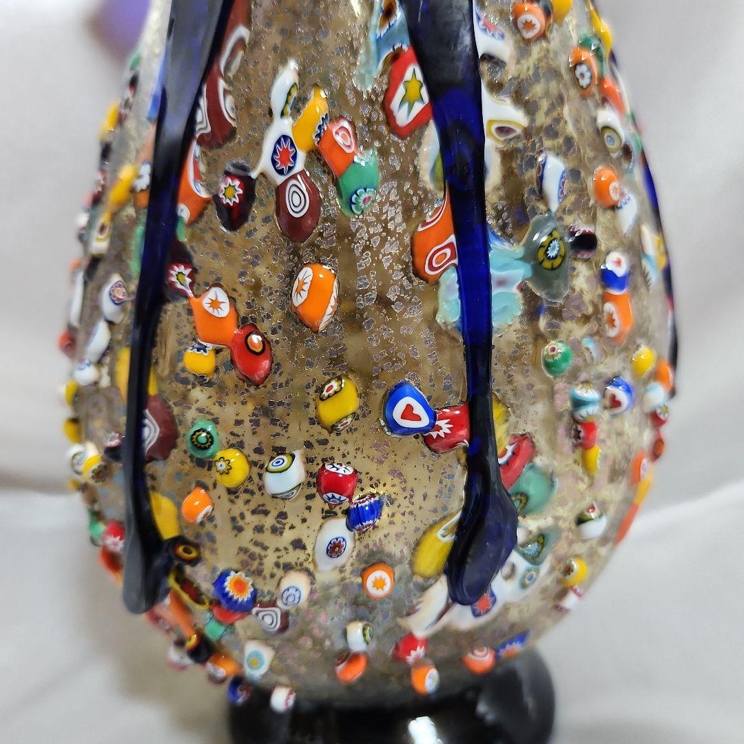 n*o様 ベネチアンガラス ミルフィオリ 花瓶 ムラーノガラス ヴェネチアンガラ