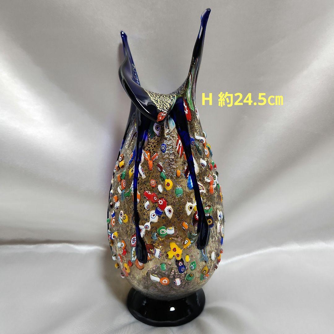 n*o様 ベネチアンガラス ミルフィオリ 花瓶 ムラーノガラス ヴェネチアンガラ