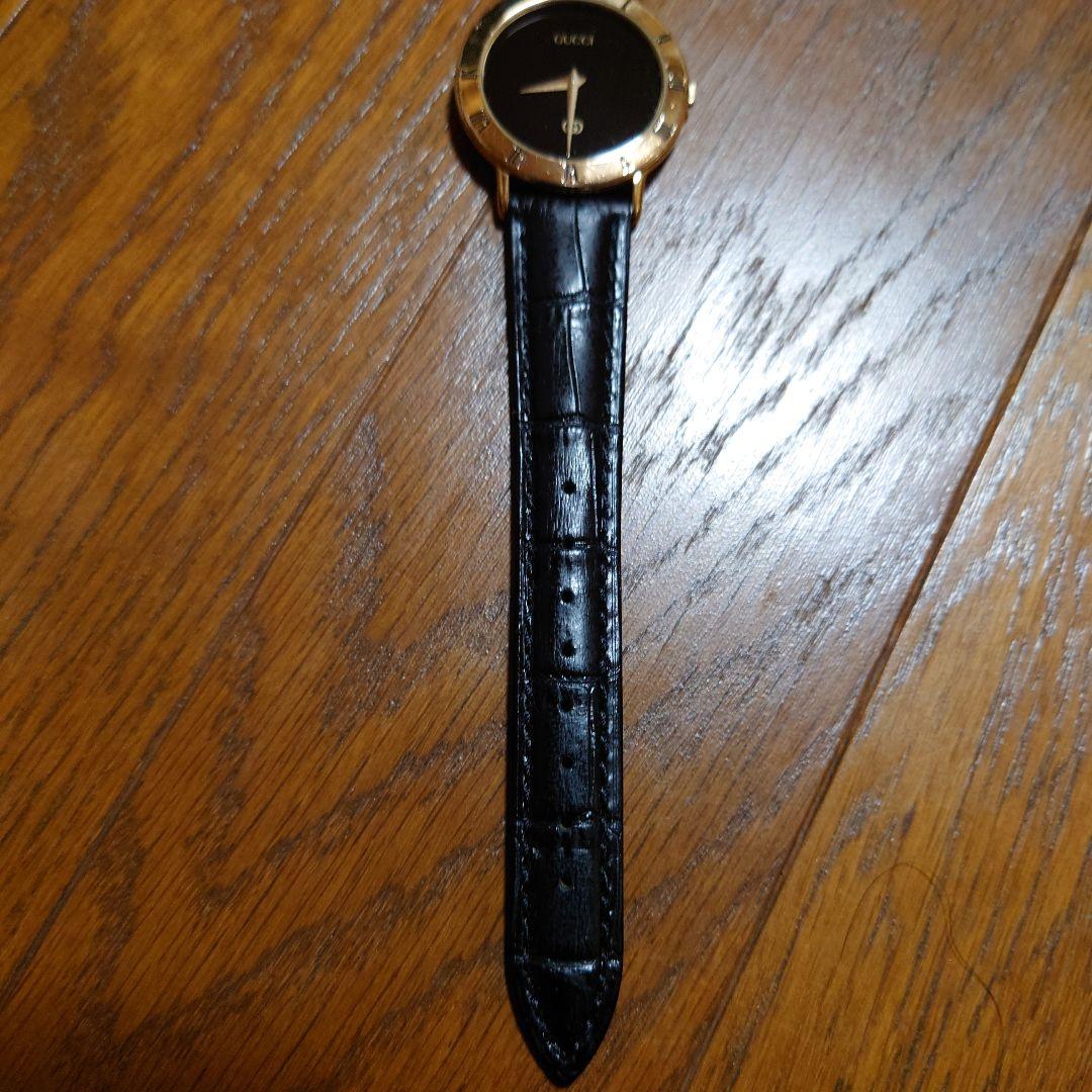 【美品・新品ベルト】GUCCI 3000M ブラックレザーアナログ メンズ時計