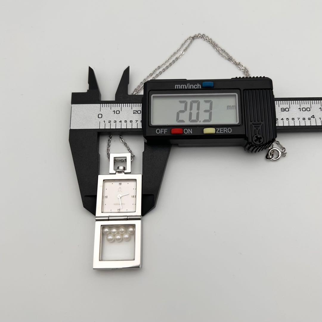 【新品電池 稼働】MIKIMOTO ペンダントウォッチ MOP 首掛け パール