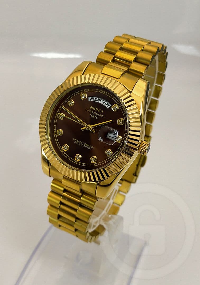 専用ご予約品【ディープブラウン文字盤/新品】デイデイト機能 10P