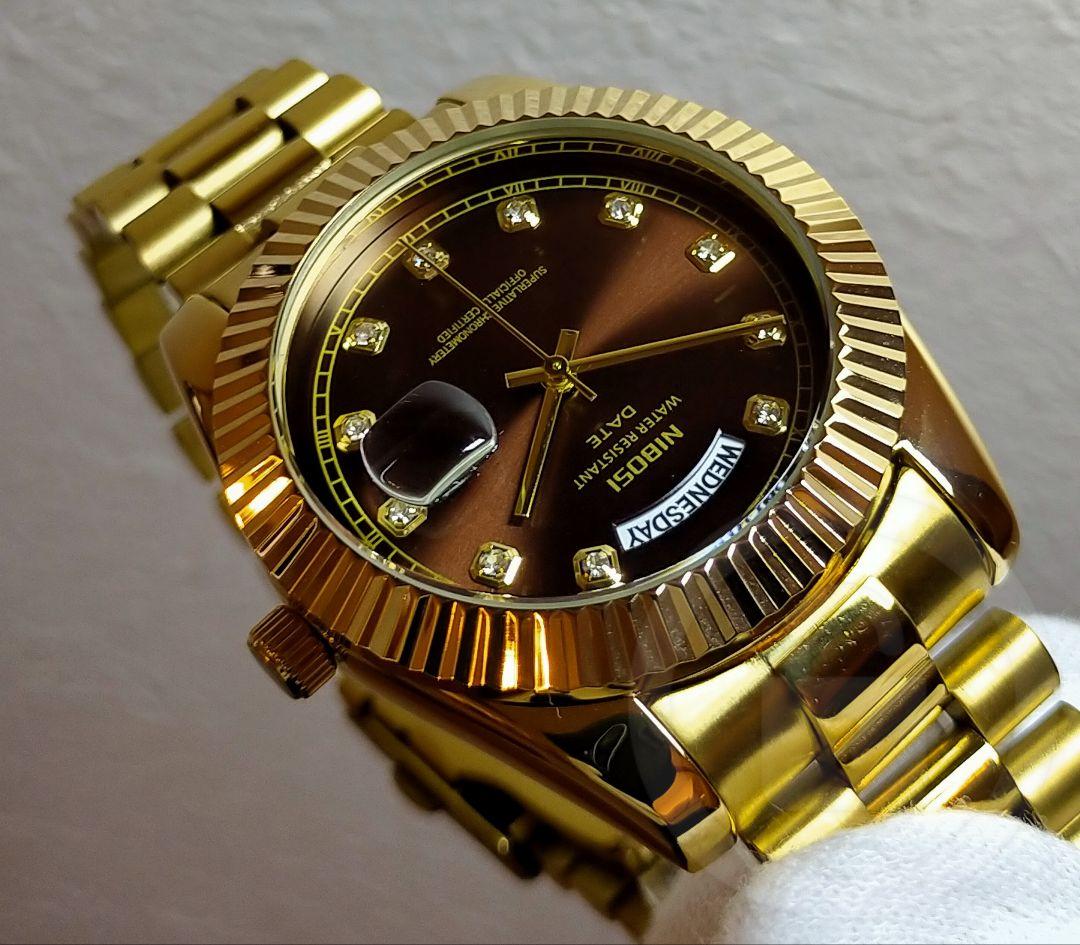 専用ご予約品【ディープブラウン文字盤/新品】デイデイト機能 10P