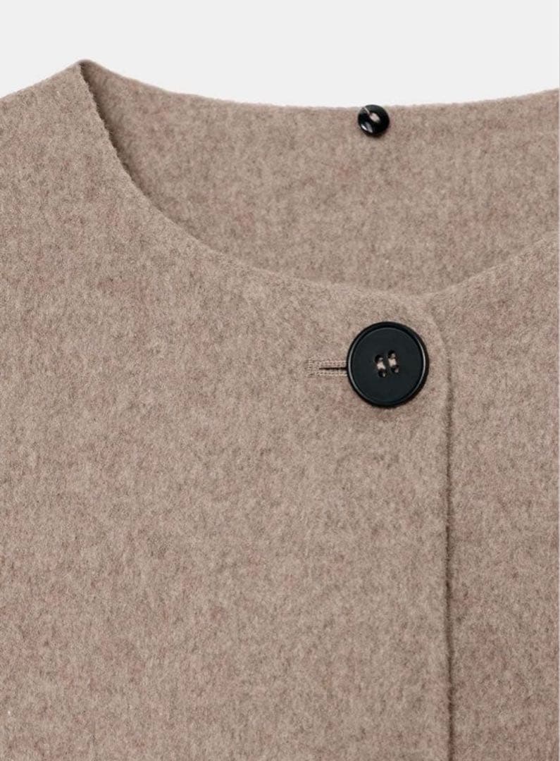 【完売品】ZARA ザラ ウールショートスカーフコート⭐︎ミンクS